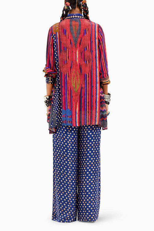 Beyond Ken Multi Atri Straight Shirtwith Trouser Set