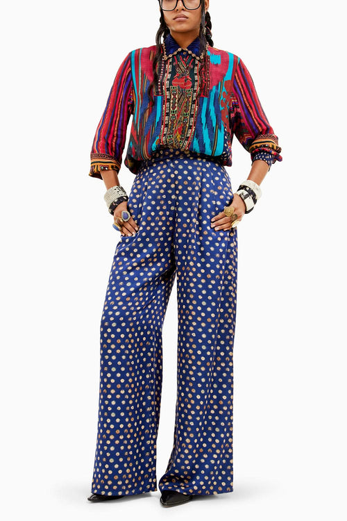 Beyond Ken Multi Atri Straight Shirtwith Trouser Set