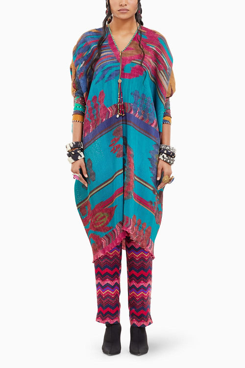 Beyond Ken Multi Ritu Kaftaan Tunic with Trouser Set