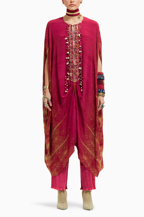 Shocking Pink Ritu Kaftaan Tunic and Pants