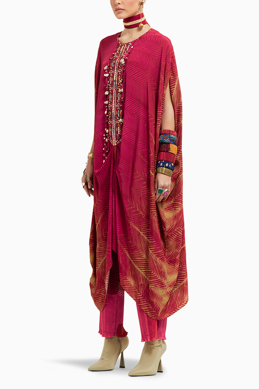 Shocking Pink Ritu Kaftaan Tunic and Pants