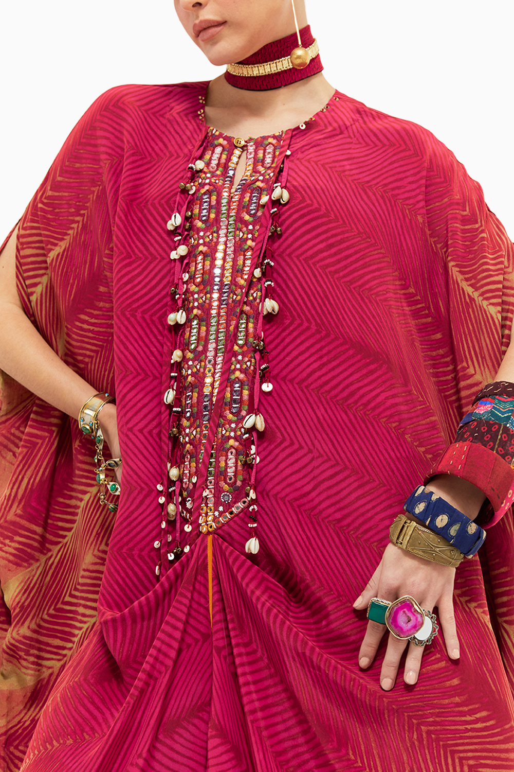 Shocking Pink Ritu Kaftaan Tunic and Pants