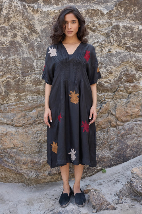 Carol Black Pintuck Dress