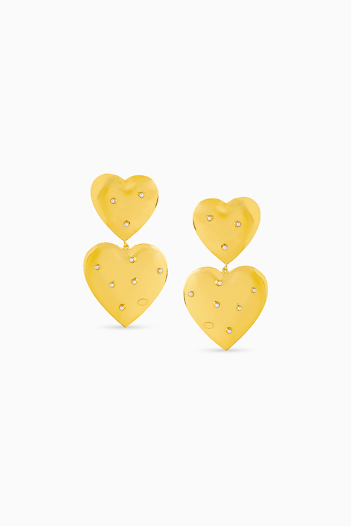 Pearls in Hearts Earrings