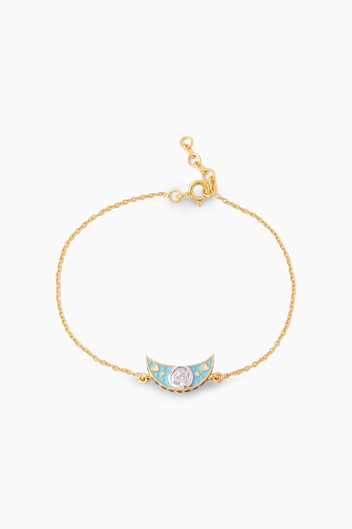 Crescent Moon Polki Bracelet