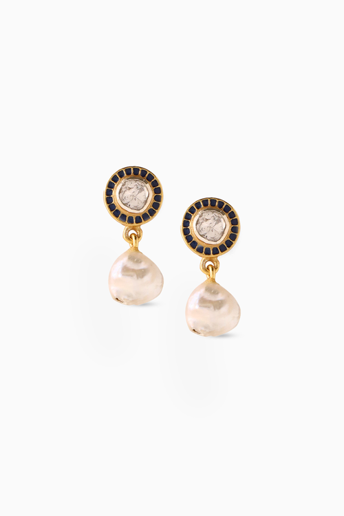Polki Pearl Earrings