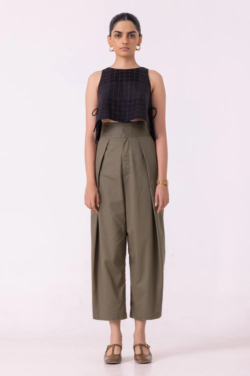 Elinor Olive Barrel Pants