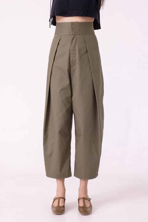 Elinor Olive Barrel Pants