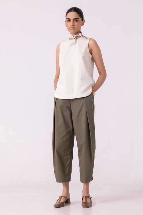 Elinor Olive Barrel Pants