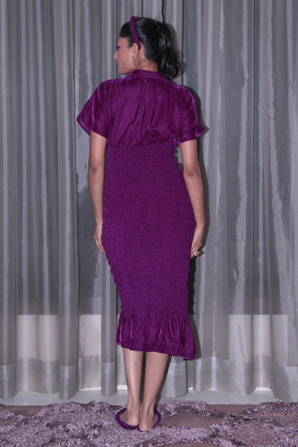 Velvet Smocking Dress