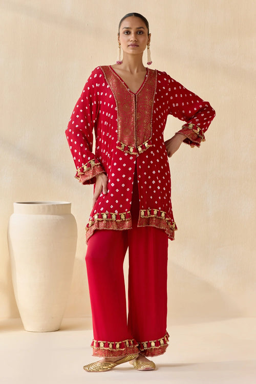 Adhira Red Co-ord Set