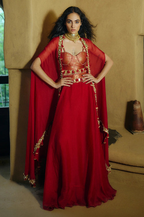 Aishani Red Co-ord Set