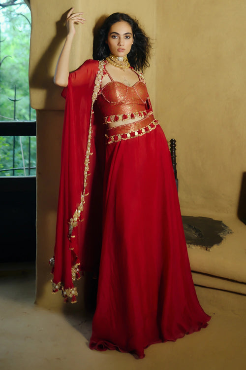 Aishani Red Co-ord Set