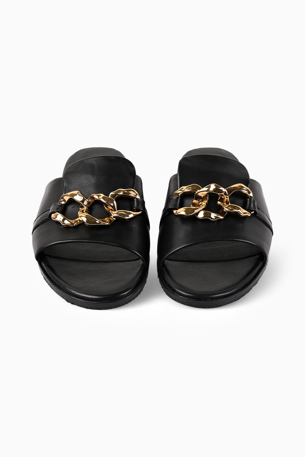 Alba Black Metal Trimmed Flats