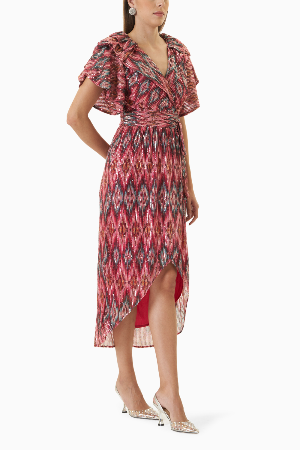 All About Sparkles And Glimmer Asymmetrical Chevron Dress