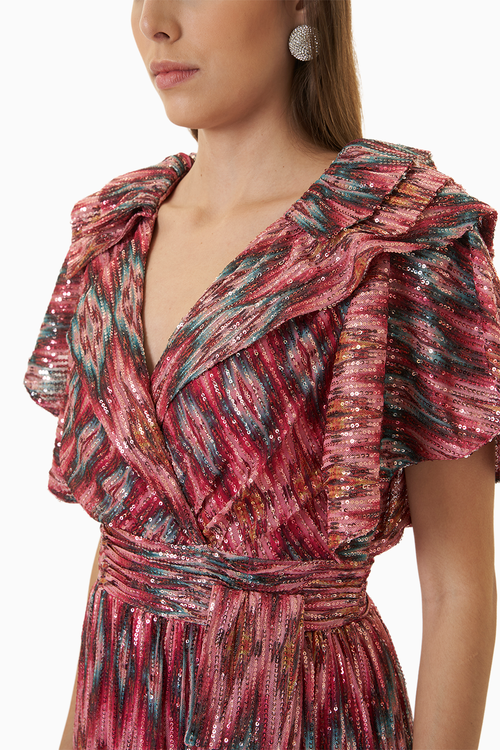 All About Sparkles And Glimmer Asymmetrical Chevron Dress