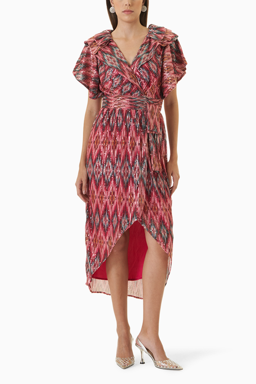 All About Sparkles And Glimmer Asymmetrical Chevron Dress