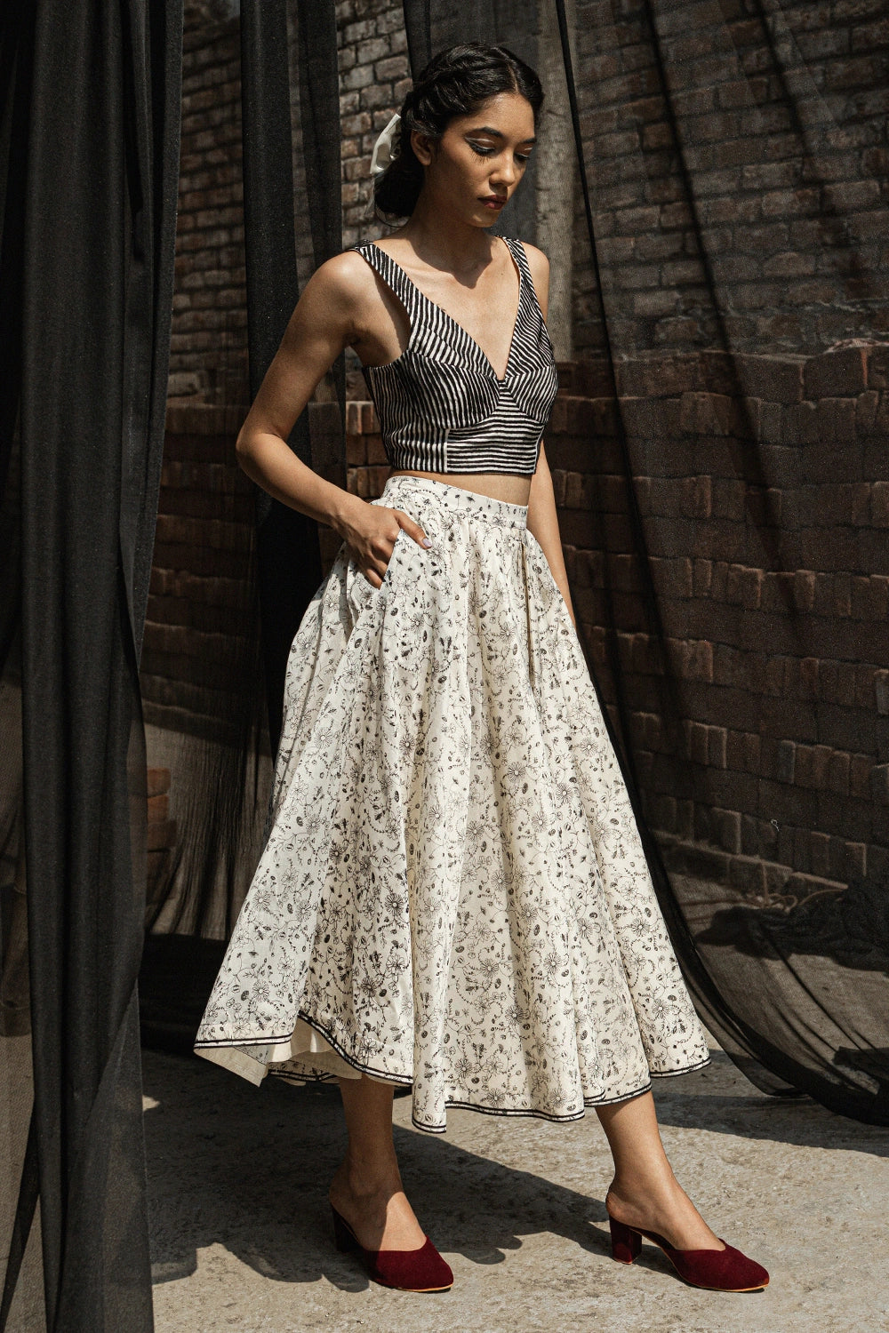 Primrose Tape Bustier and Alyssa Circular Skirt