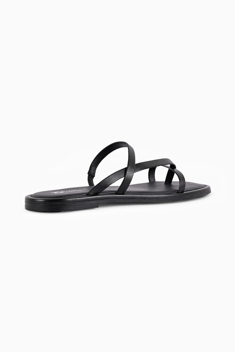 Alysson Black Minimal Toe-Post Flats