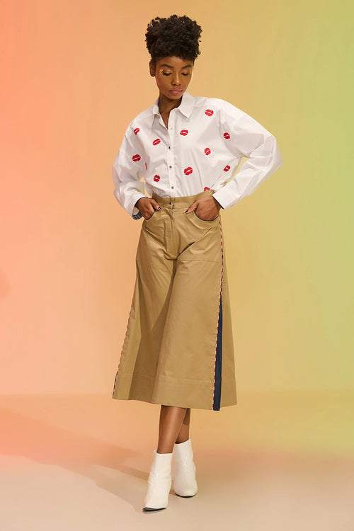 Avery Khakhi Calf Length Trousers