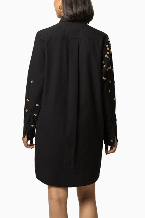 Floral Sleeves Shirt Dress