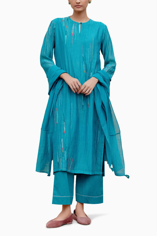 Aquamarine Embroidered Kurta Set