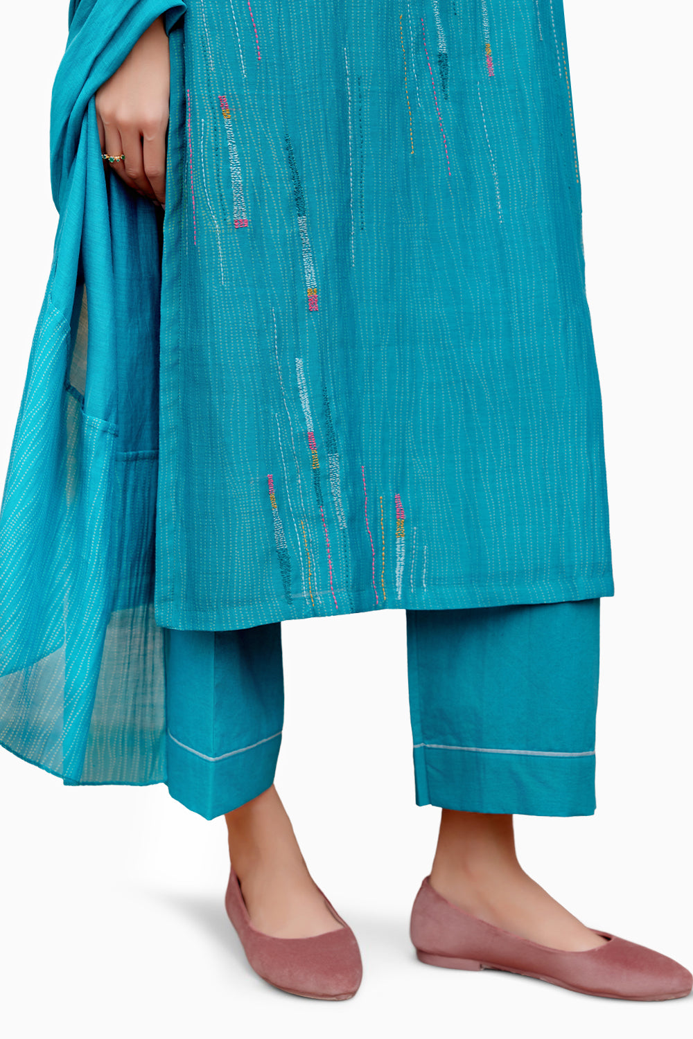 Aquamarine Embroidered Kurta Set