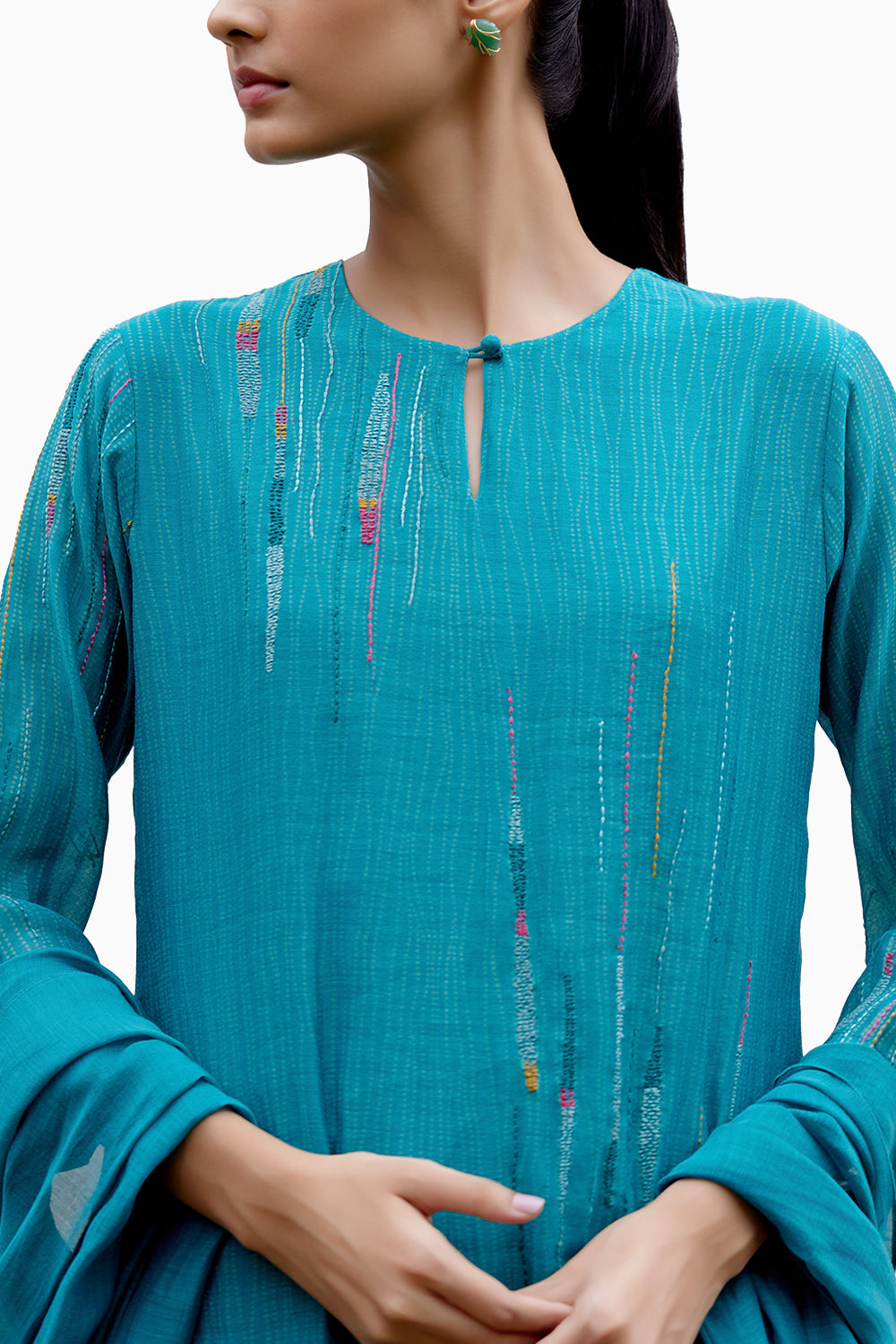 Aquamarine Embroidered Kurta Set