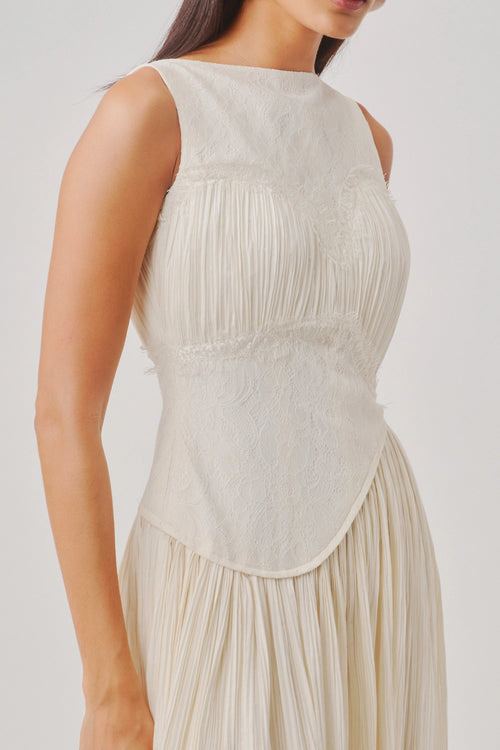 Ivory Ruched Corset Dress