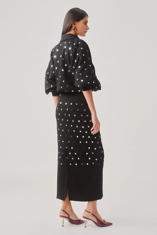 Midnight Bling Bomber With Black Constellation Skirt