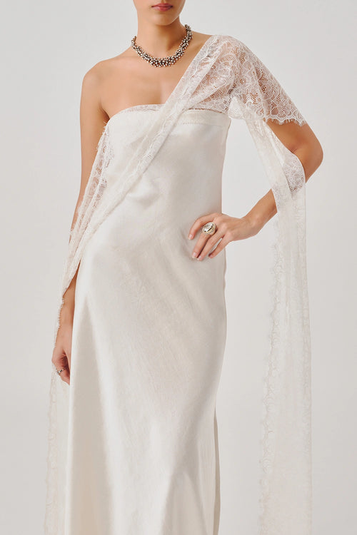 White Peony Lace Gown