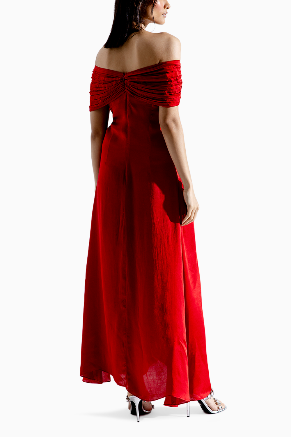 Cherry Bow- off Shoulder Dress