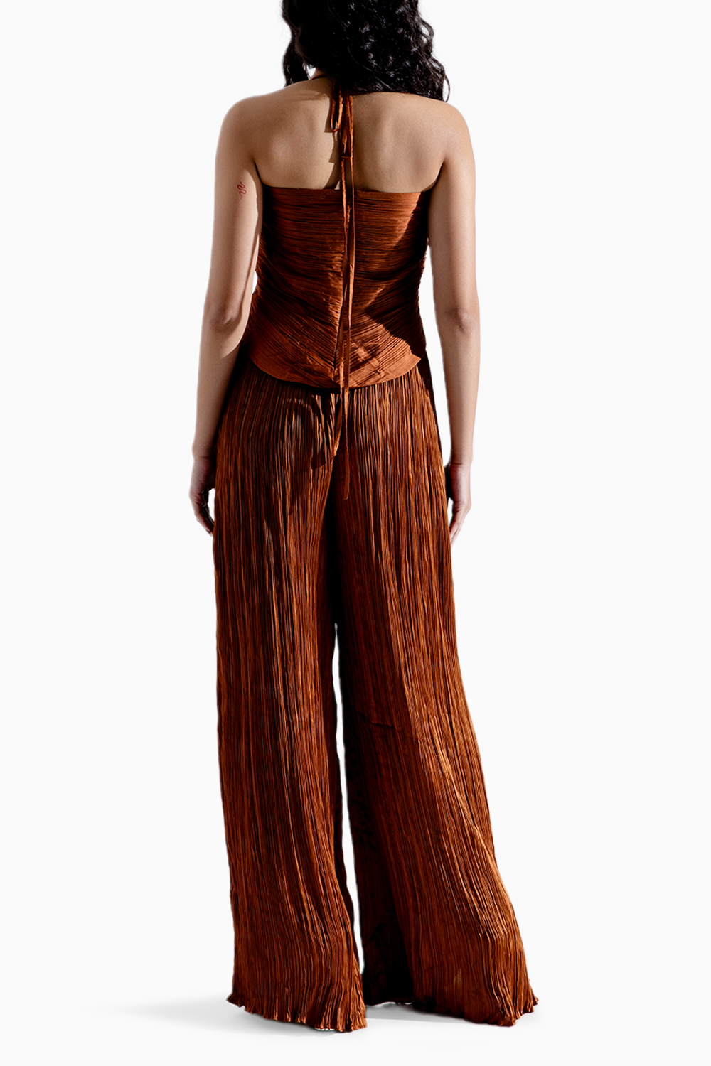 Toffee Ruched Crop Top and Pants