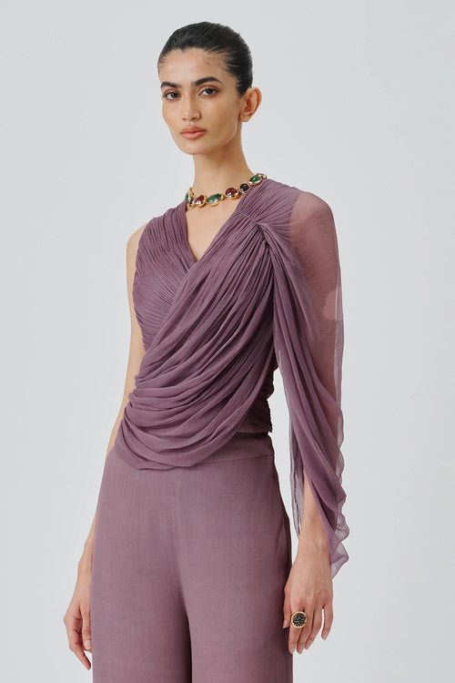 Mauve Ruched Top