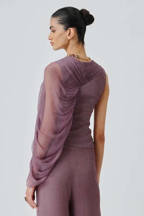 Mauve Ruched Top