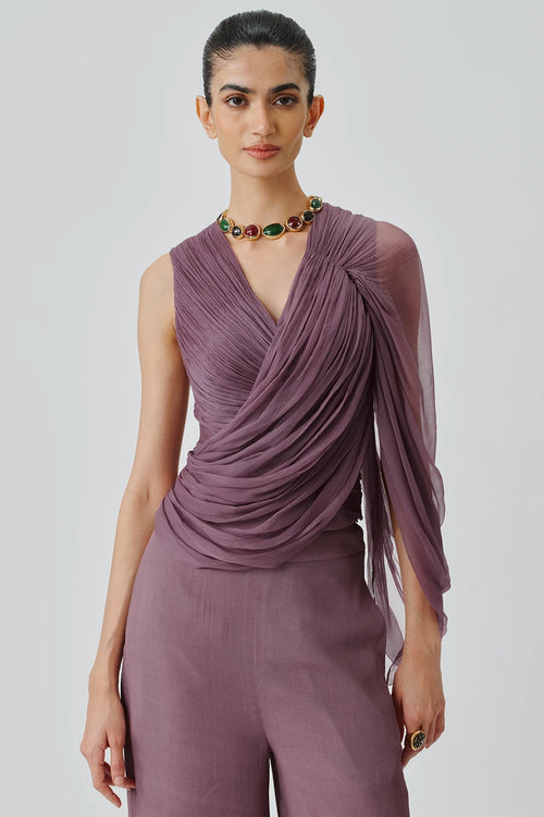 Mauve Ruched Top