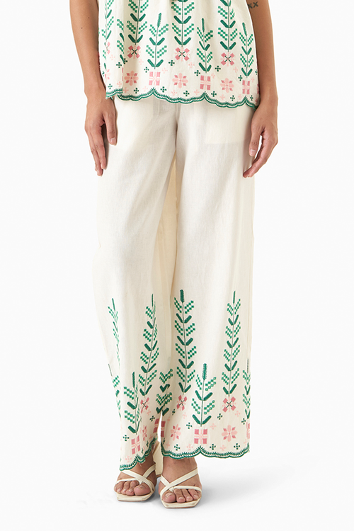 White Picotin Pants