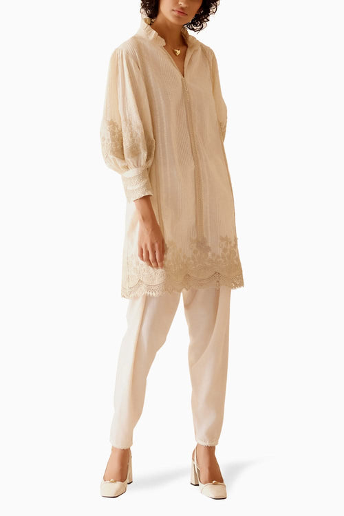 Slava Ivory Tunic And Salwar