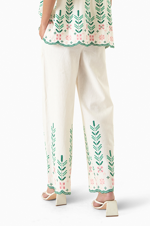 White Picotin Pants