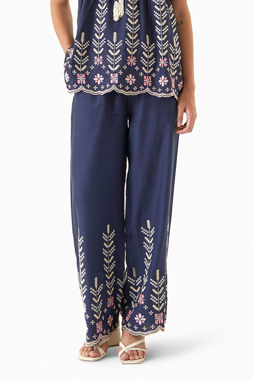 Navy Picotin Pants