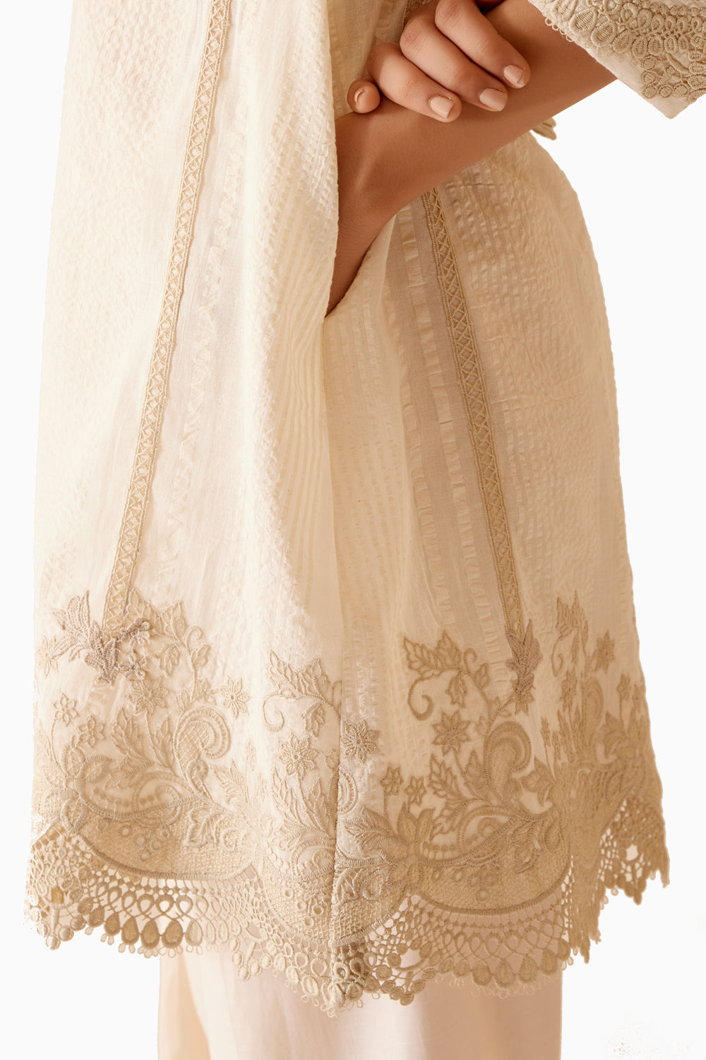 Slava Ivory Tunic And Salwar