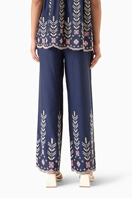 Navy Picotin Pants