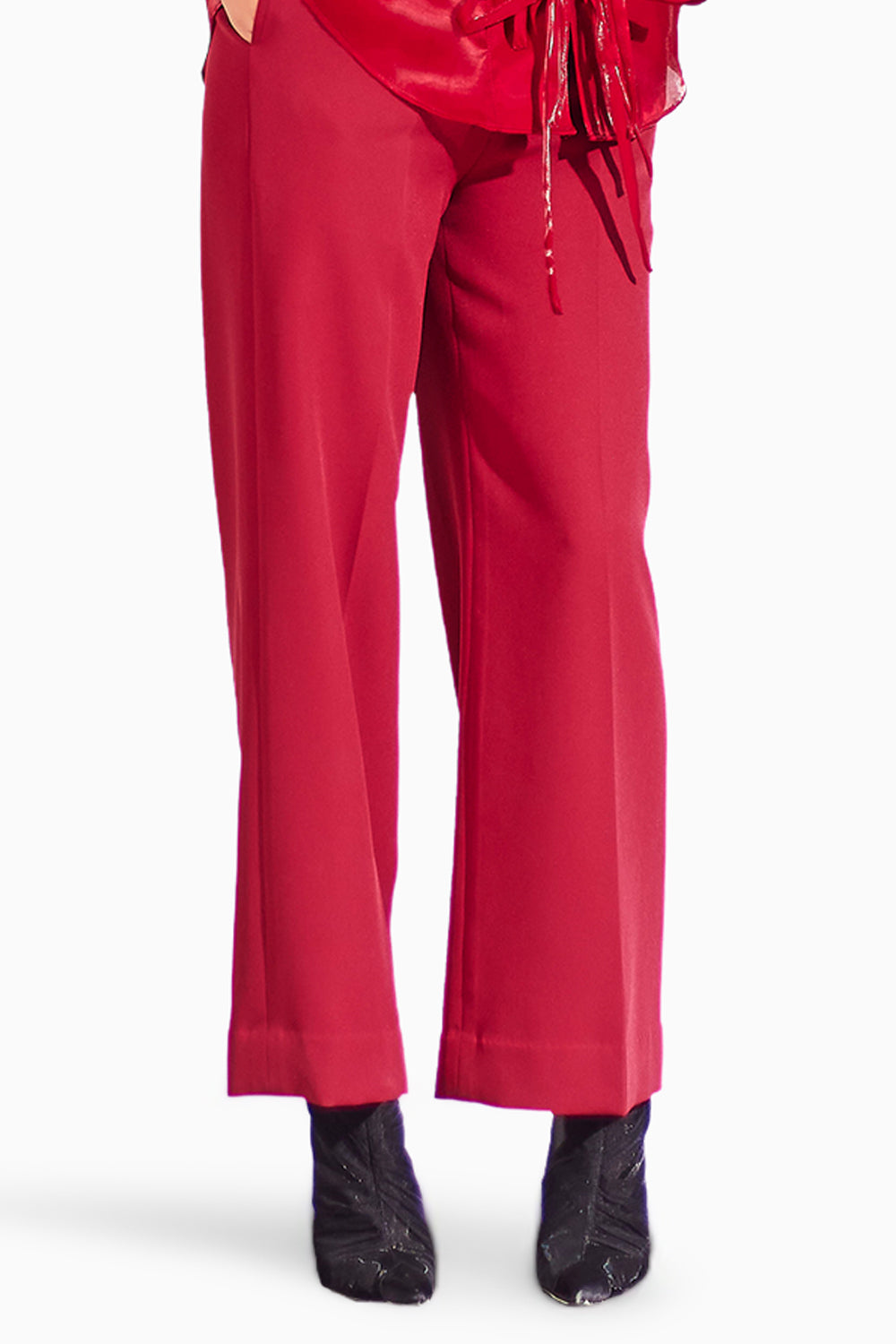 Maroon Cherry Sheer Pants