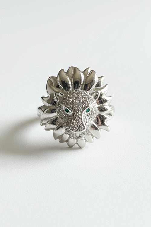 Sterling Silver Lion Ring