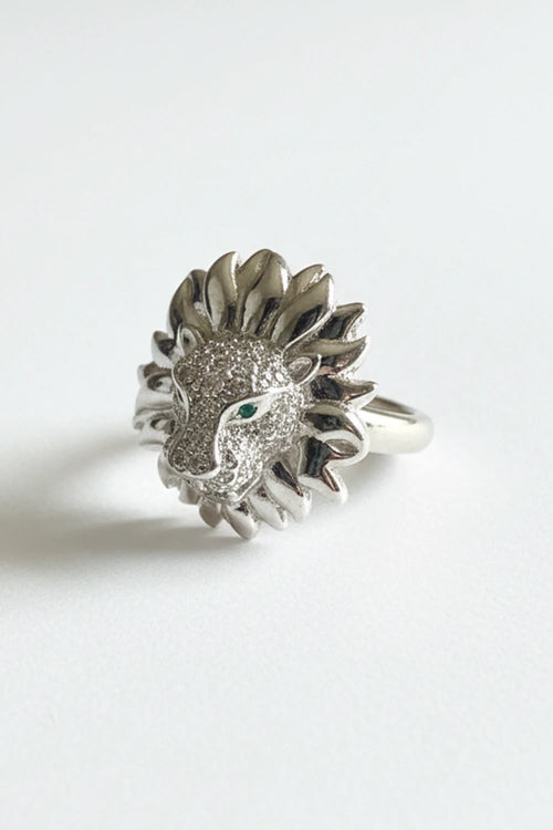 Sterling Silver Lion Ring