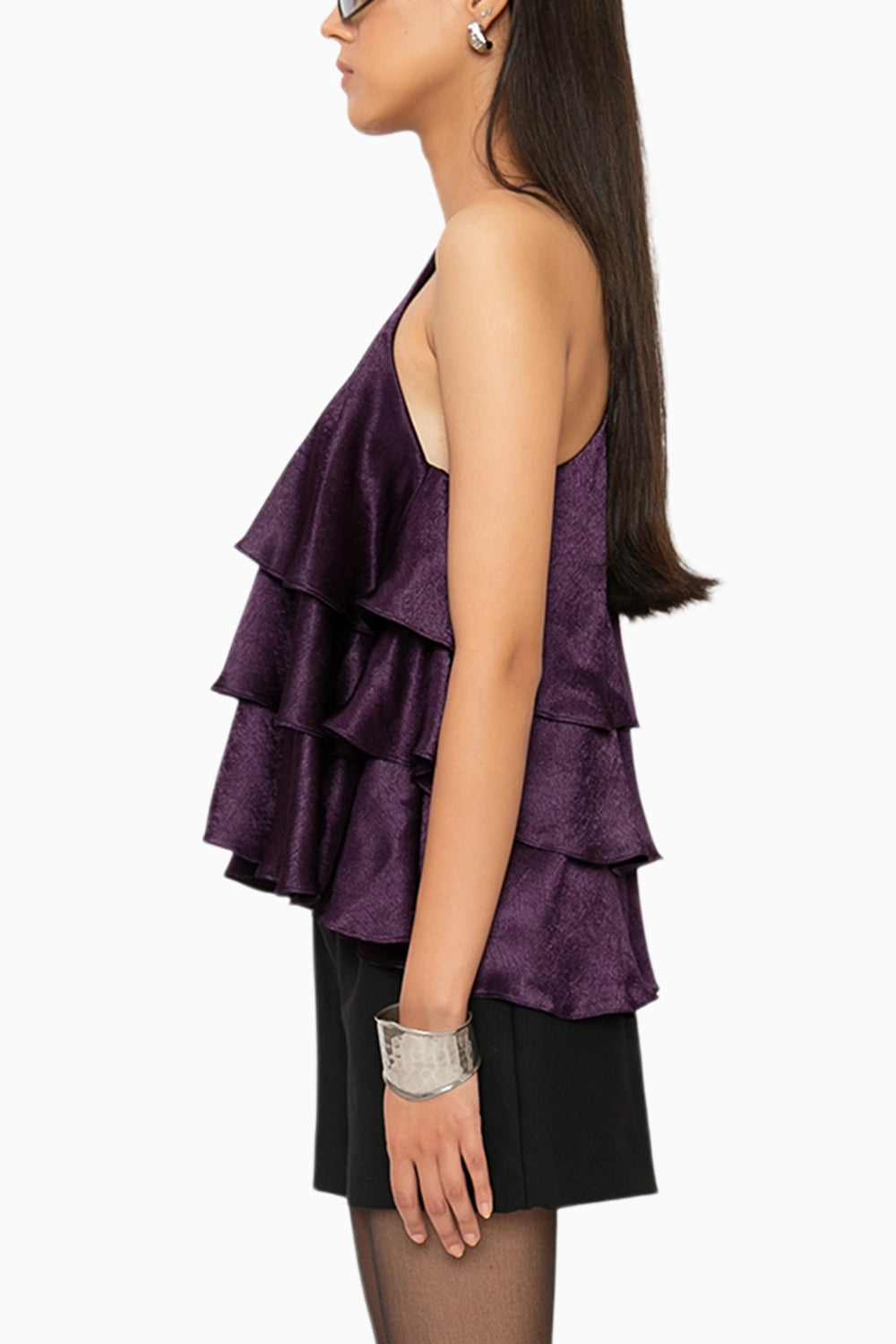 Bittersweet Purple Ruffle Top