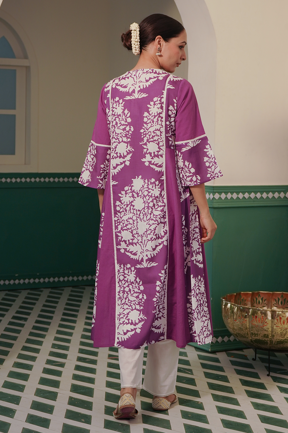 Periwinkle Charm Embroidered Kurta and Pants with Dupatta