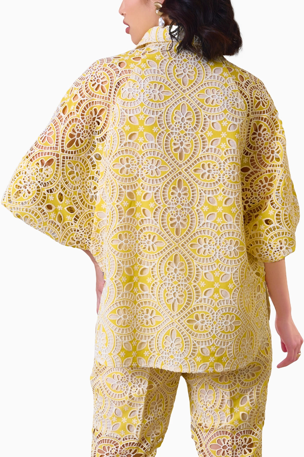 Sunshine Lace Elegance Tie-Up Shirt