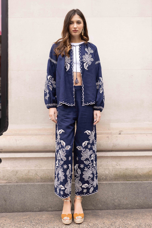 Blue Marlyn Shrug with Pants