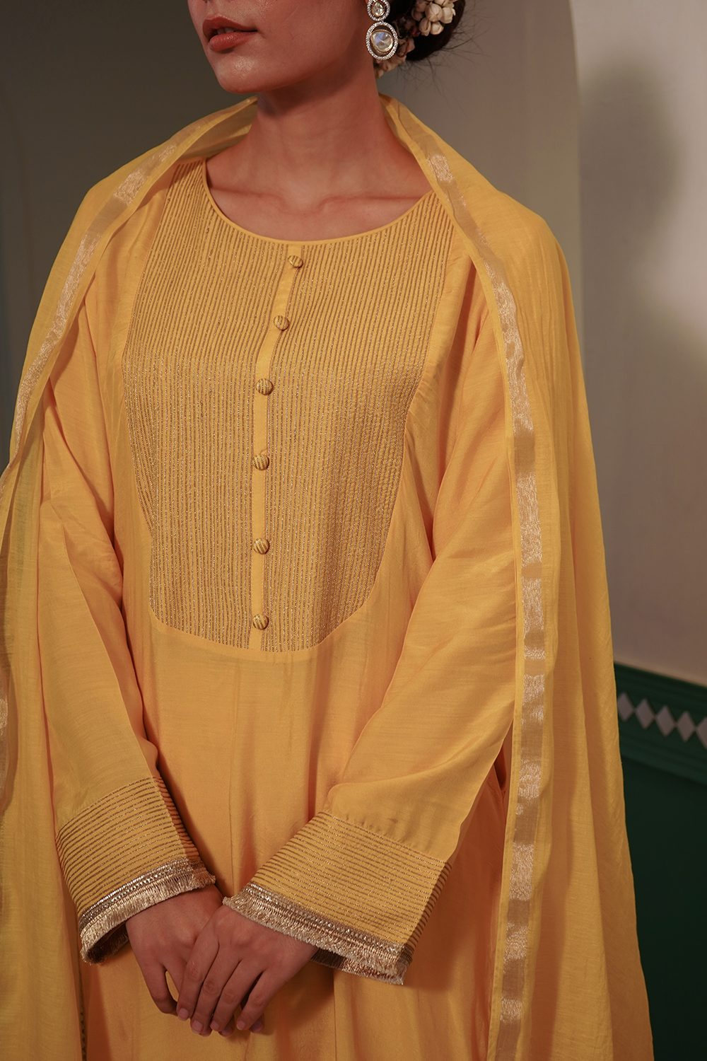 Tulip Zari Embroidered Modal Kurta with Pants